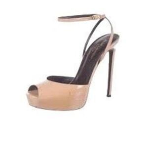 Yves Saint Laurent Paris  nude peep toe  stilettos 39